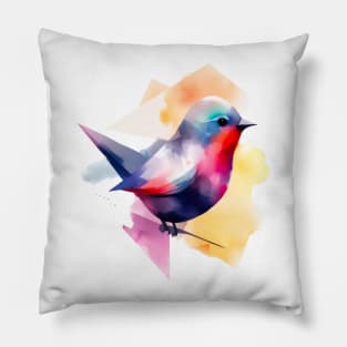 Bird watercolor simple illustration Pillow