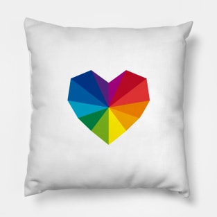 colorful geometric heart Pillow