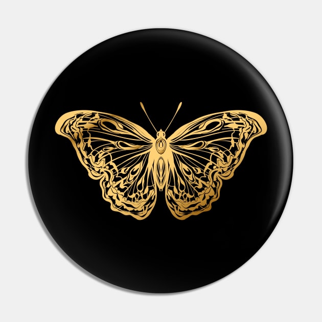 gold butterfly Pin by OKUR Creative