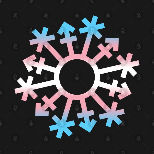 Gender Snowflake - Trans Flag Colors - No Text by GenderConcepts