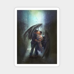 Destiel Kiss in the Rain Magnet