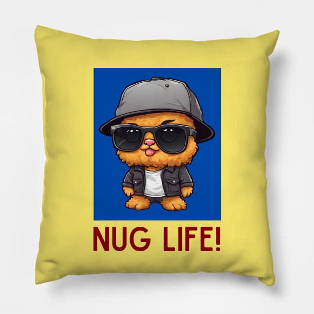 Nug Life | Nugget Pun Pillow by Allthingspunny