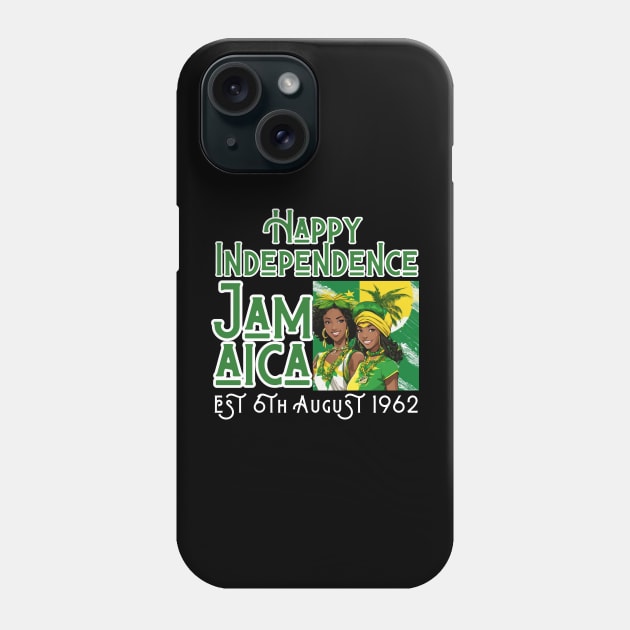 Happy Independence Jamaica Est 6th August 1962, Jamaican Phone Case by click2print