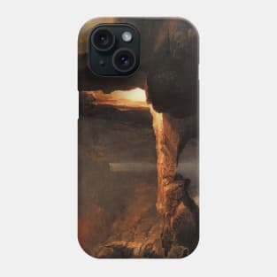 Expulsion. Moon and Firelight by Thomas Cole Phone Case