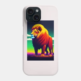 Huge savage lion monster in the space Phone Case