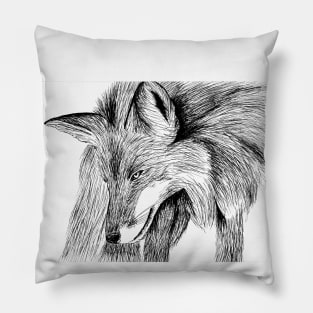 Hand drawn fox Pillow