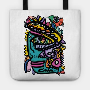 Aztec Mask of Life and Dreams Tote