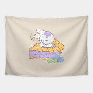 Cute rabbit in Blueberry Pie cute dessert Tapestry