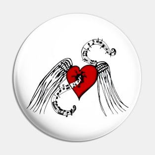 Heart Music Pin