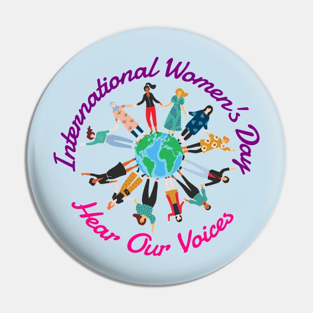 International Women's Day Feminism Empowerment Pin by peter2art