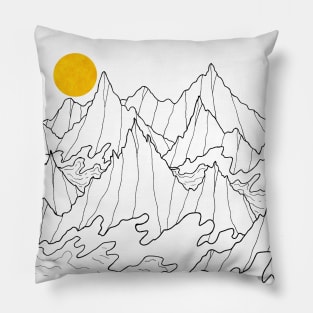 Ocean Sun cliff waves Pillow