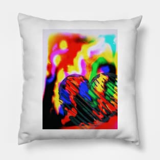 Blazing Heart blur background Pillow