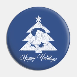 Happy Holidays - Paragliding Santa - Christmas Tree Pin