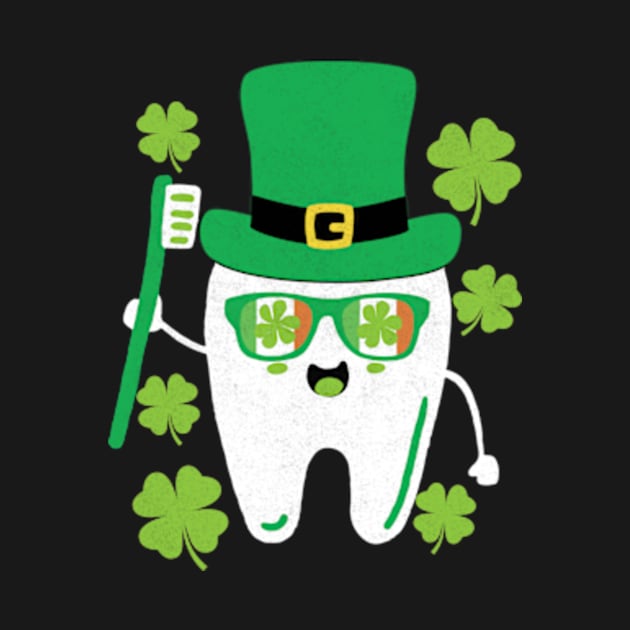 Leprechaun Tooth Shamrock St Patrick Day Dentist by larfly