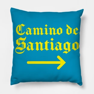 Buen Camino de Santiago Yellow Arrow Pillow