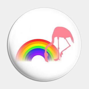 Pink Flamingo End of the Rainbow Pin