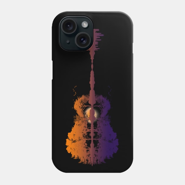 Guitar Lake Reflections Music and Guitar Lover Guitar Phone Case by Dibble Dabble Designs