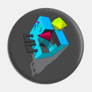 Geometrical Choice Cyan Cube Pin