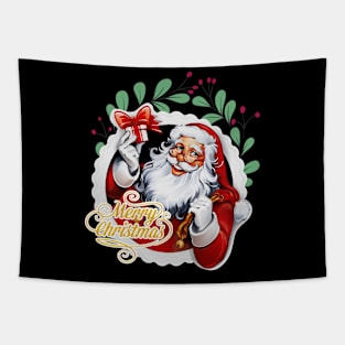 Merry Christmas Santa Present Holiday Tapestry