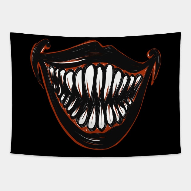 Scary Smile Tapestry by Print Art Station