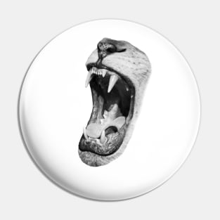 Cut out of an image of a lion roaring Pin