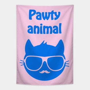 Pawty animal - cool & funny cat pun Tapestry