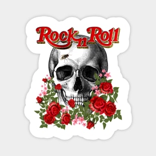 Rolling Stone Rock Roll Hippie Skull Magnet