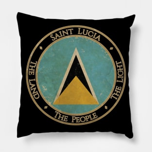 Vintage Saint Lucia USA North America United States Flag Pillow