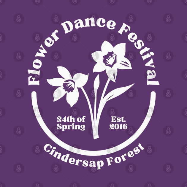 Stardew Valley Flower Dance Festival Logo | Cute Simple Floral Minimalist Design | White Daffodils by Flourescent Flamingo