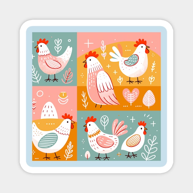 Chickens Lover Magnet by eighthinkstudio