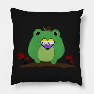 Pronoun Frog They She Nonbinary Pillow