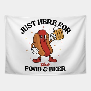 Just Here For The Food And Beer Tapestry