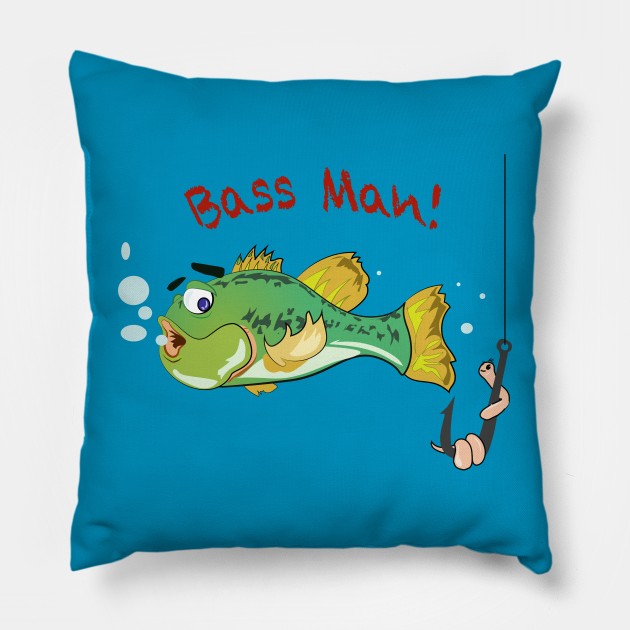 I'm an Bass Man! Pillow by Overcast Studio