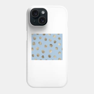 Clear pastel blue - golden dots Phone Case