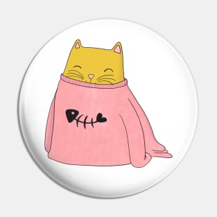 Snuggly Jumper Kitten Pin