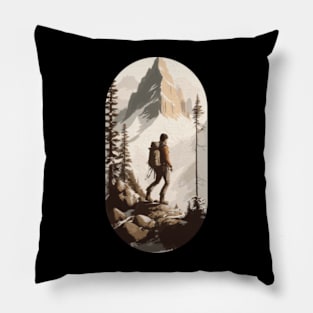 Frozen Ascent - Snowy Mountain Pillow