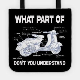 Scooter Parts Blueprint Design Tote