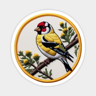 Goldfinch Embroidered Patch Magnet