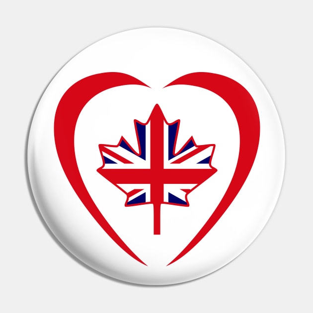 British Canadian Multinational Patriot Flag Series (Heart) Pin by Village Values