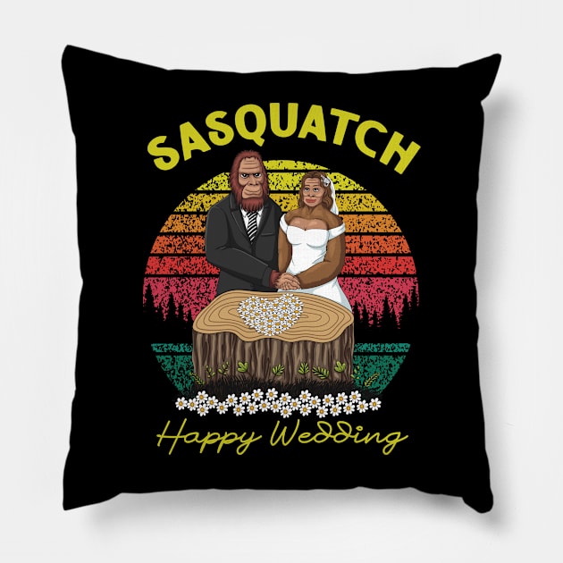 Bigfoot wedding Pillow by Andypp