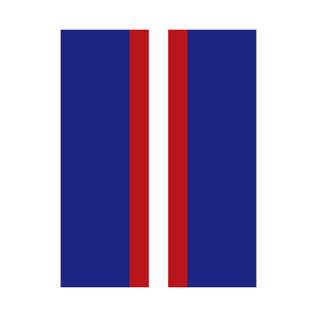 Retro American Football Stripes New York Blue Red White by Culture-Factory