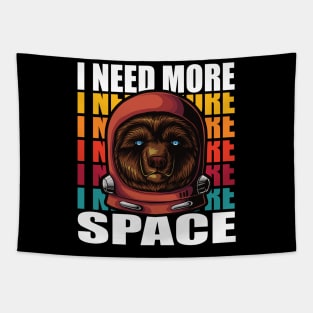 I Need More Space Funny Bear Astronaut Tapestry