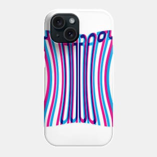 Warped Tall Typography (Cyan Magenta Blue) Phone Case