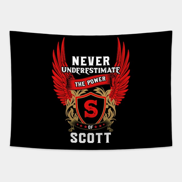 Never Underestimate The Power Scott - Scott First Name Tshirt Funny Gifts Tapestry by dmitriytewzir