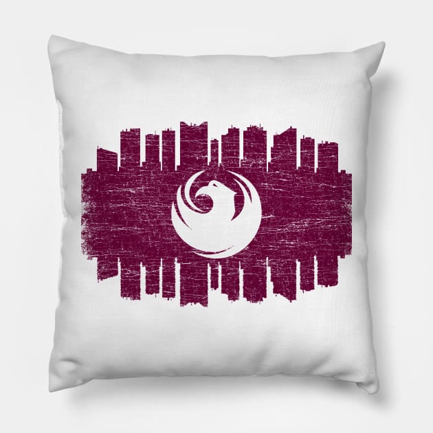 Phoenix City Flag Skyline Vintage Retro Pillow by zurcnami