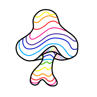 The Perfect Mushroom: Exotic Trippy Wavy Rainbow Contour Lines 2 T-Shirt