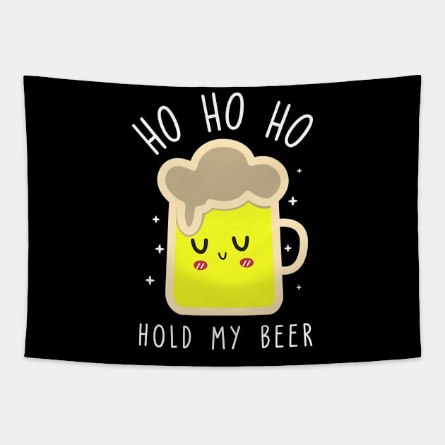 funny christmas beer Tapestry by teemarket