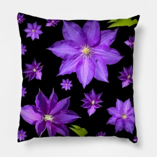 Purple Clematis Pattern Pillow