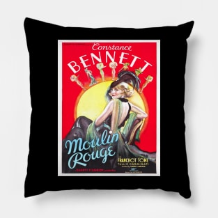 Moulin Rouge Vintage Poster Costance Bennett Pillow