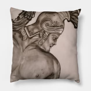 The Roman Empire Warrior Graphic Black And White Art Pillow